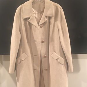 Vintage cream/tan color coat w/embellished buttons